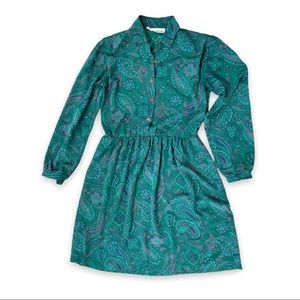 Vintage 70’ Kenny Classic Paisley Long Sleeve Dress